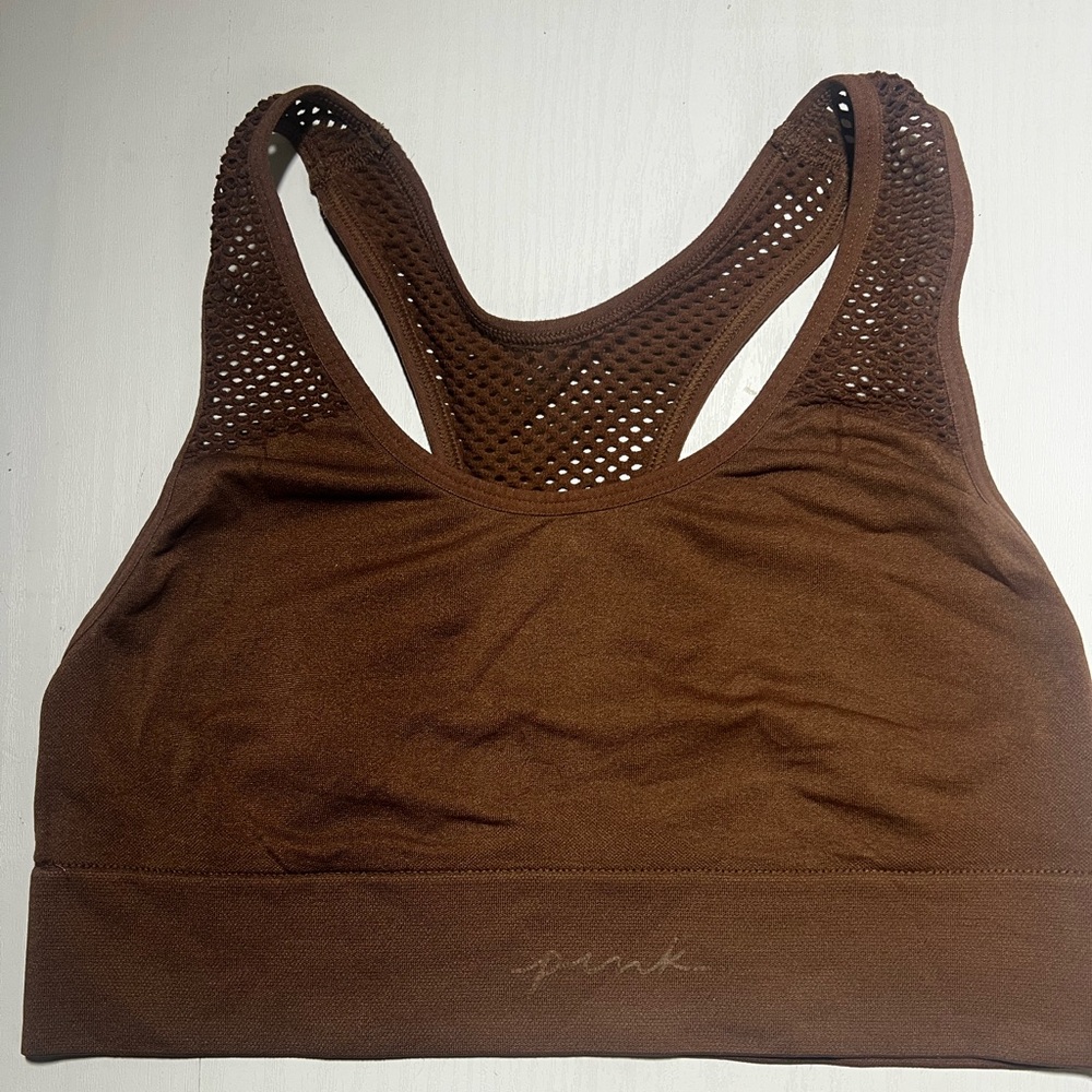Victoria secret brown sport bra pink series